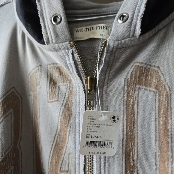 We The Free Free People Retro Remade Hoodie Washed Black Nwt - Picture 10 of 10